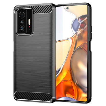 TPU Hülle für Xiaomi 11T 11T PRO Carbon Fiber Skin Brushed Schutzcover Soft Case