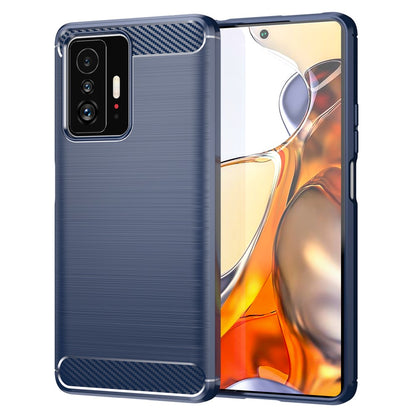 TPU Hülle für Xiaomi 11T 11T PRO Carbon Fiber Skin Brushed Schutzcover Soft Case