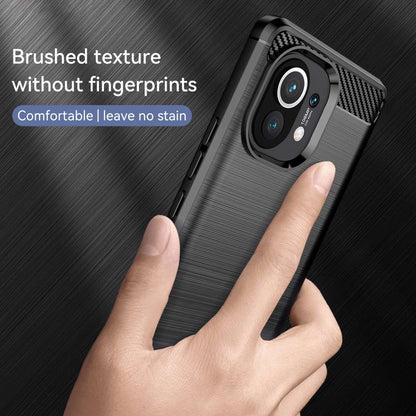 TPU Case für XIAOMI MI 11 Carbon Fiber Skin Brushed Schutz Hülle Soft Cover
