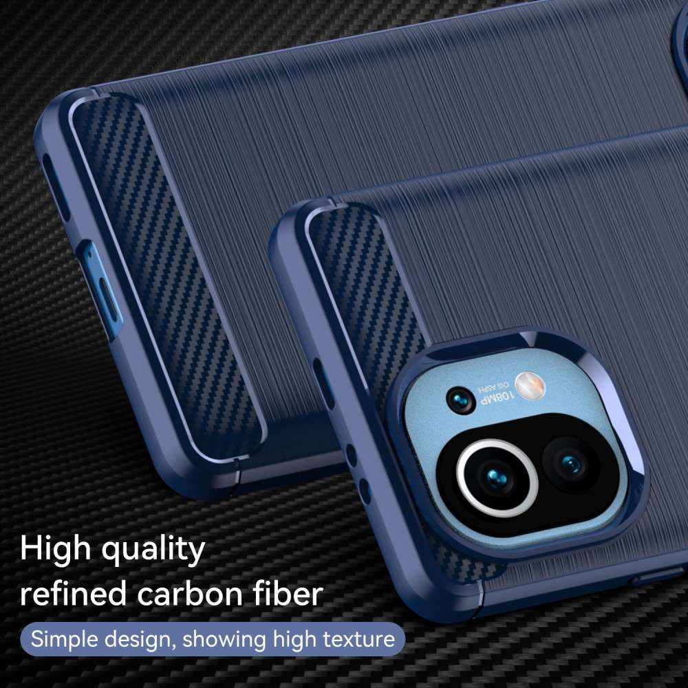 TPU Case für XIAOMI MI 11 Carbon Fiber Skin Brushed Schutz Hülle Soft Cover