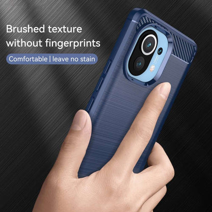 TPU Case für XIAOMI MI 11 Carbon Fiber Skin Brushed Schutz Hülle Soft Cover