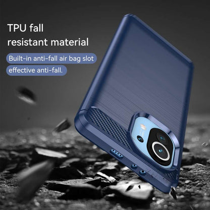 TPU Case für XIAOMI MI 11 Carbon Fiber Skin Brushed Schutz Hülle Soft Cover