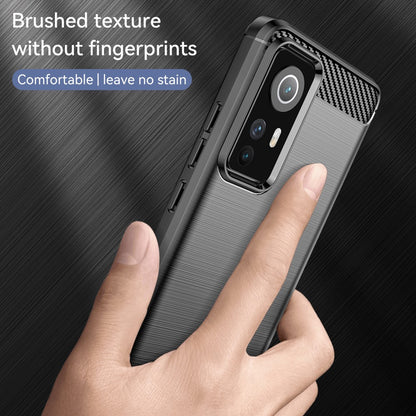 TPU Hülle für Xiaomi 12 12X Carbon Fiber Skin Brushed Schutz Backcover Soft Case
