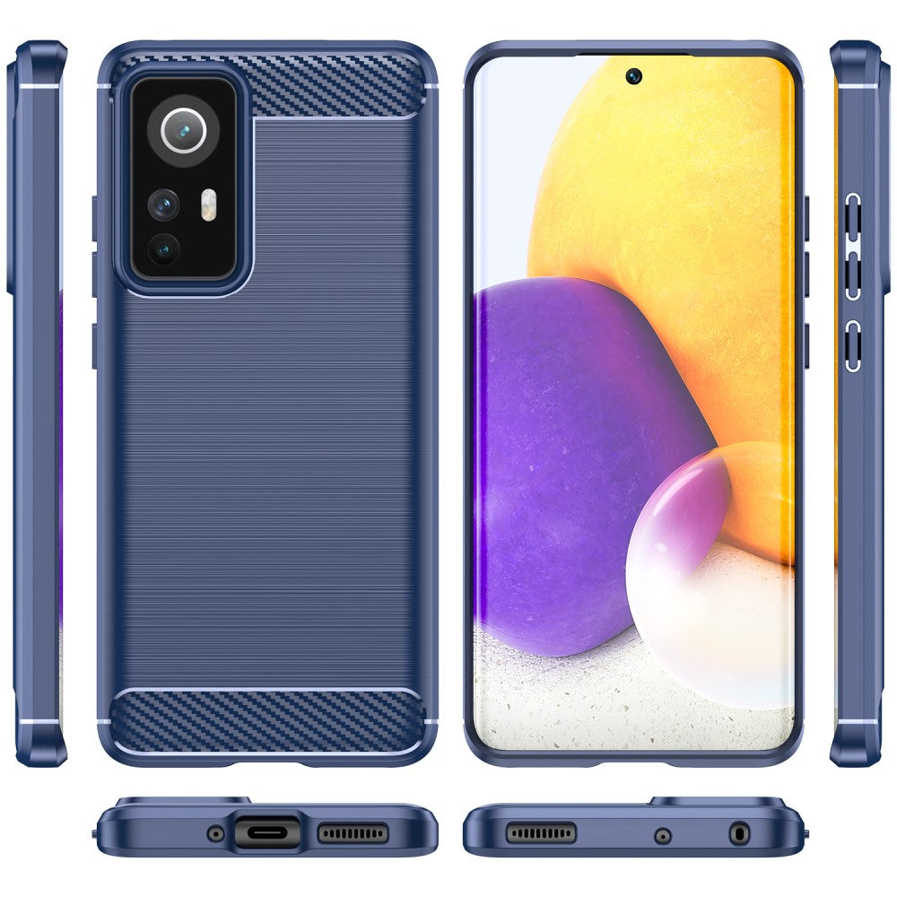 TPU Hülle für Xiaomi 12 12X Carbon Fiber Skin Brushed Schutz Backcover Soft Case