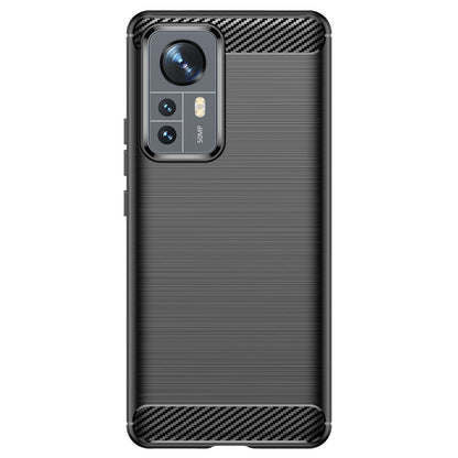 TPU Hülle für Xiaomi 12 PRO Carbon Fiber Skin Brushed Schutz Backcover Soft Case