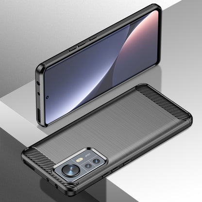 TPU Hülle für Xiaomi 12 PRO Carbon Fiber Skin Brushed Schutz Backcover Soft Case