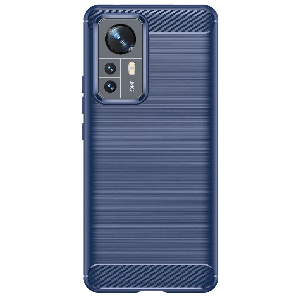 TPU Hülle für Xiaomi 12 PRO Carbon Fiber Skin Brushed Schutz Backcover Soft Case