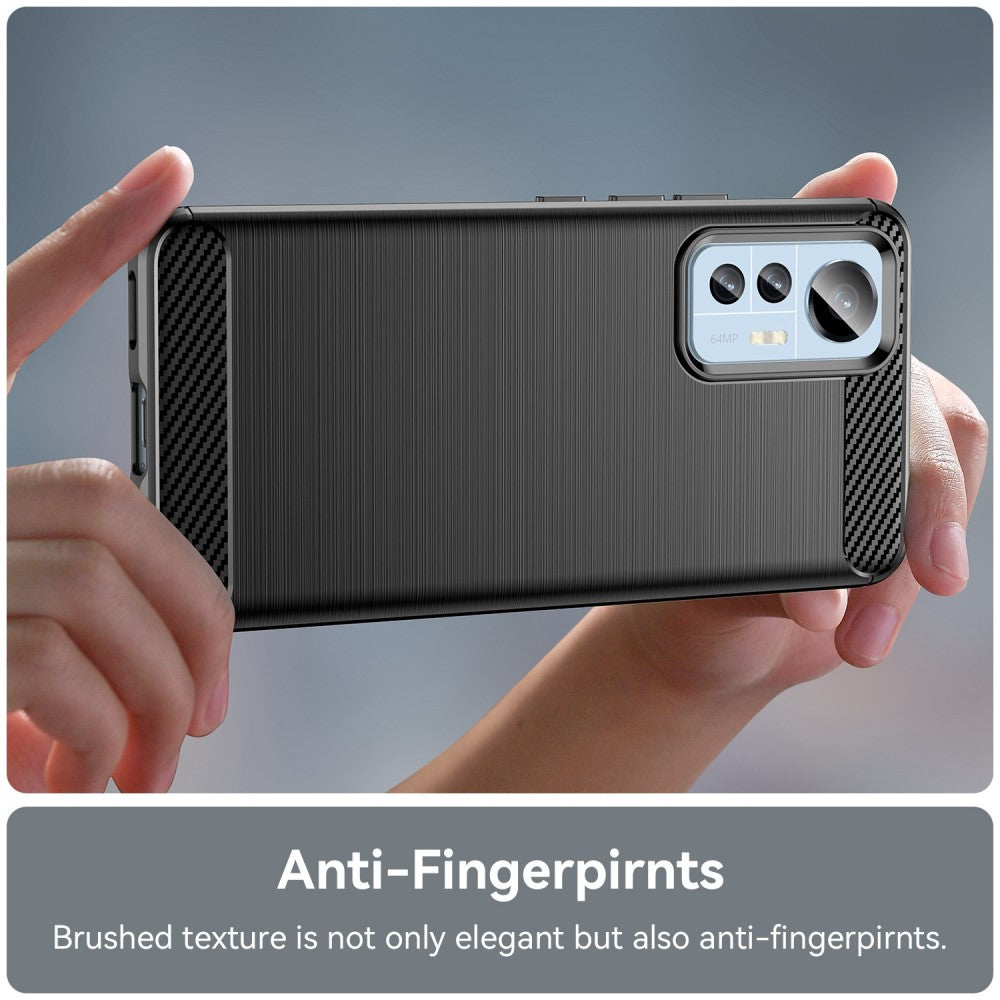 TPU Hülle für Xiaomi 12 LITE Carbon Fiber Skin Brushed Schutzcover Soft Case