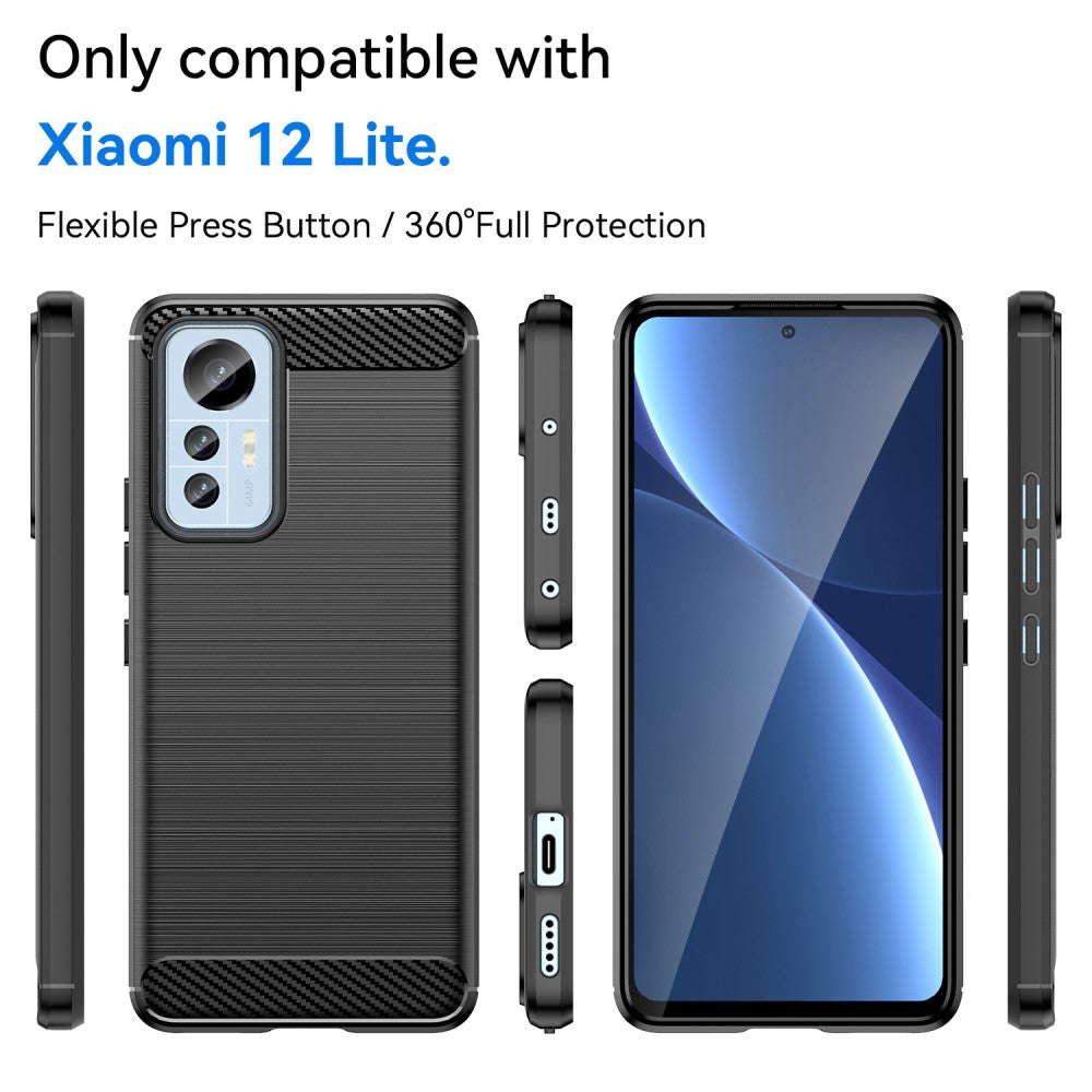 TPU Hülle für Xiaomi 12 LITE Carbon Fiber Skin Brushed Schutzcover Soft Case