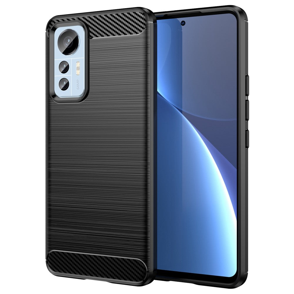 TPU Hülle für Xiaomi 12 LITE Carbon Fiber Skin Brushed Schutzcover Soft Case
