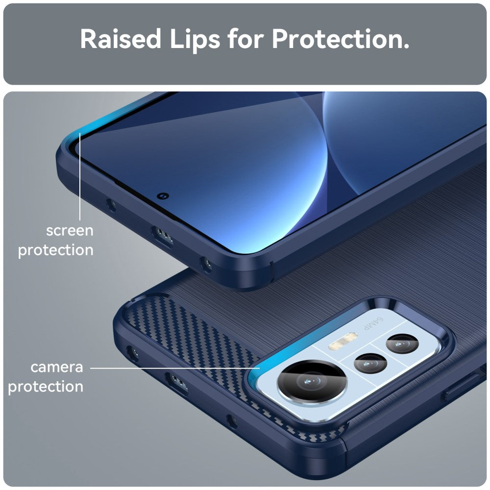 TPU Hülle für Xiaomi 12 LITE Carbon Fiber Skin Brushed Schutzcover Soft Case