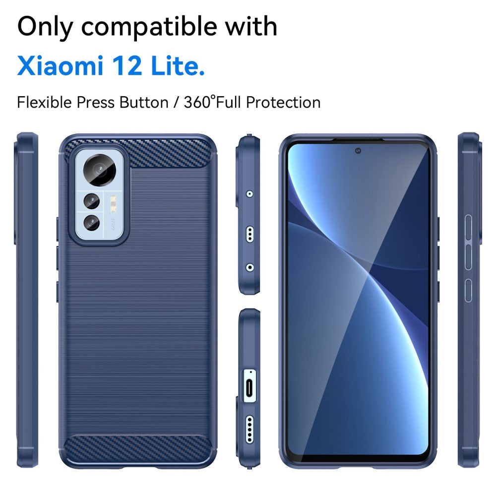 TPU Hülle für Xiaomi 12 LITE Carbon Fiber Skin Brushed Schutzcover Soft Case