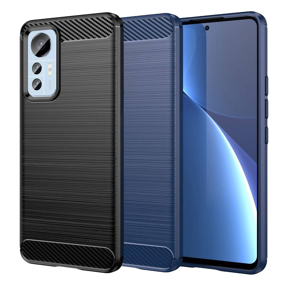TPU Hülle für Xiaomi 12 LITE Carbon Fiber Skin Brushed Schutzcover Soft Case