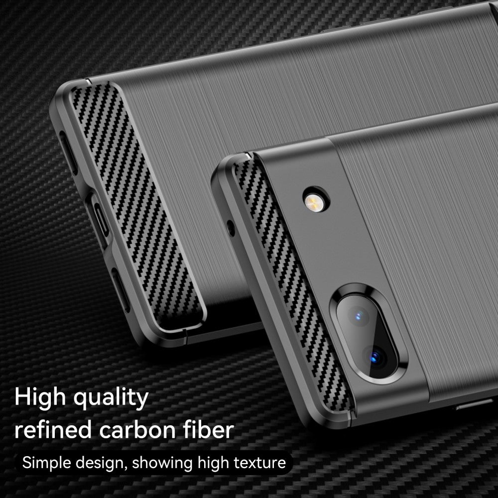TPU Hülle für Google Pixel 6a Carbon Fiber Skin Brushed Schutzcover Soft Case