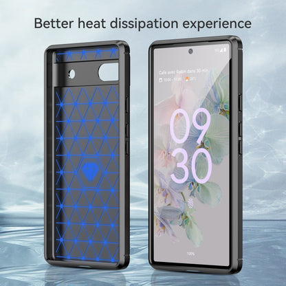 TPU Hülle für Google Pixel 6a Carbon Fiber Skin Brushed Schutzcover Soft Case