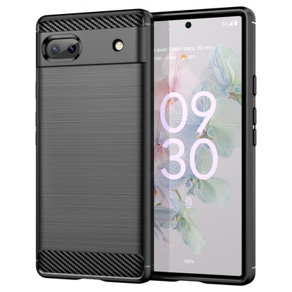 TPU Hülle für Google Pixel 6a Carbon Fiber Skin Brushed Schutzcover Soft Case