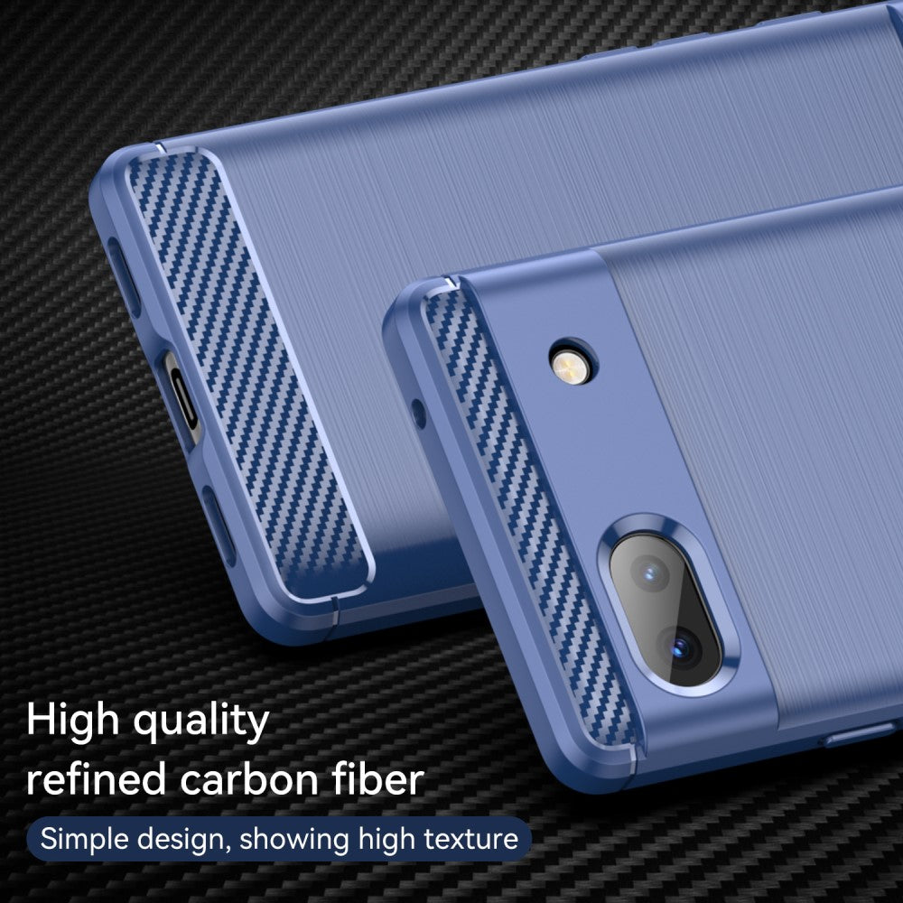 TPU Hülle für Google Pixel 6a Carbon Fiber Skin Brushed Schutzcover Soft Case