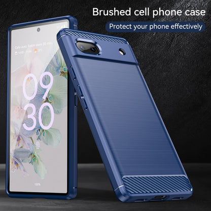 TPU Hülle für Google Pixel 6a Carbon Fiber Skin Brushed Schutzcover Soft Case