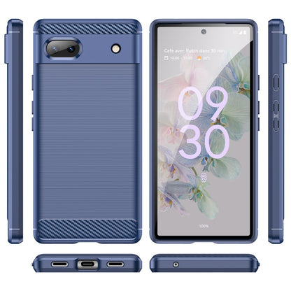 TPU Hülle für Google Pixel 6a Carbon Fiber Skin Brushed Schutzcover Soft Case