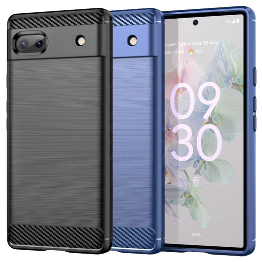 TPU Hülle für Google Pixel 6a Carbon Fiber Skin Brushed Schutzcover Soft Case
