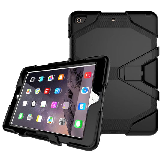 Apple iPad 9.7" (2017) Outdoor Case Silikon Heavy Duty Army Kickstand Hülle