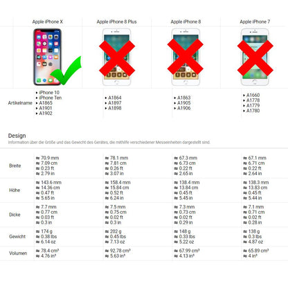 Wallet Case für Apple iPhone XS X Genuine Split Echt Leder