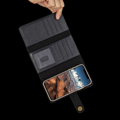 DG.MING Wallet Case für Apple iPhone XS X Echt Leder Brief Tasche 2in1 Etui Hülle