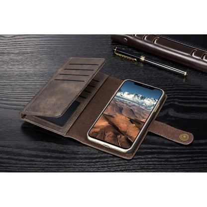 DG.MING Wallet Case für Apple iPhone XS X Echt Leder Brief Tasche 2in1 Etui Hülle