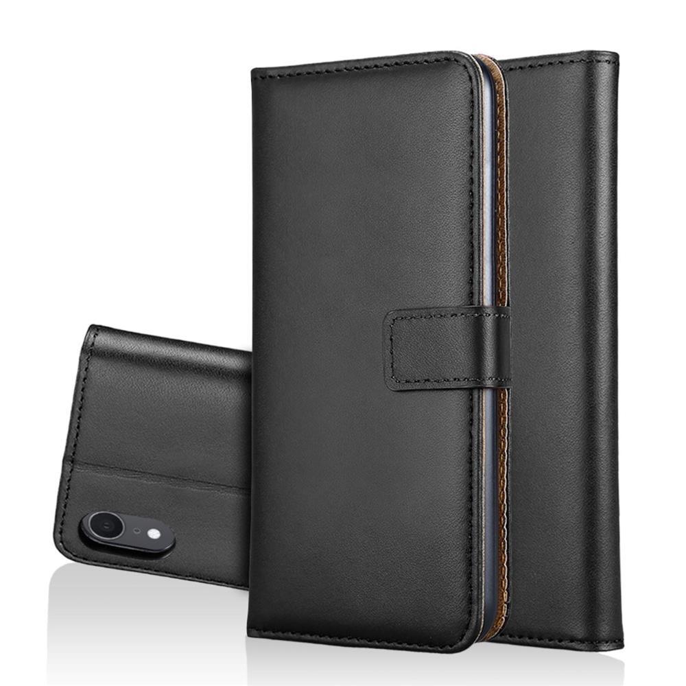 Wallet Case für Apple iPhone XR Genuine Split Echt Leder Tasche