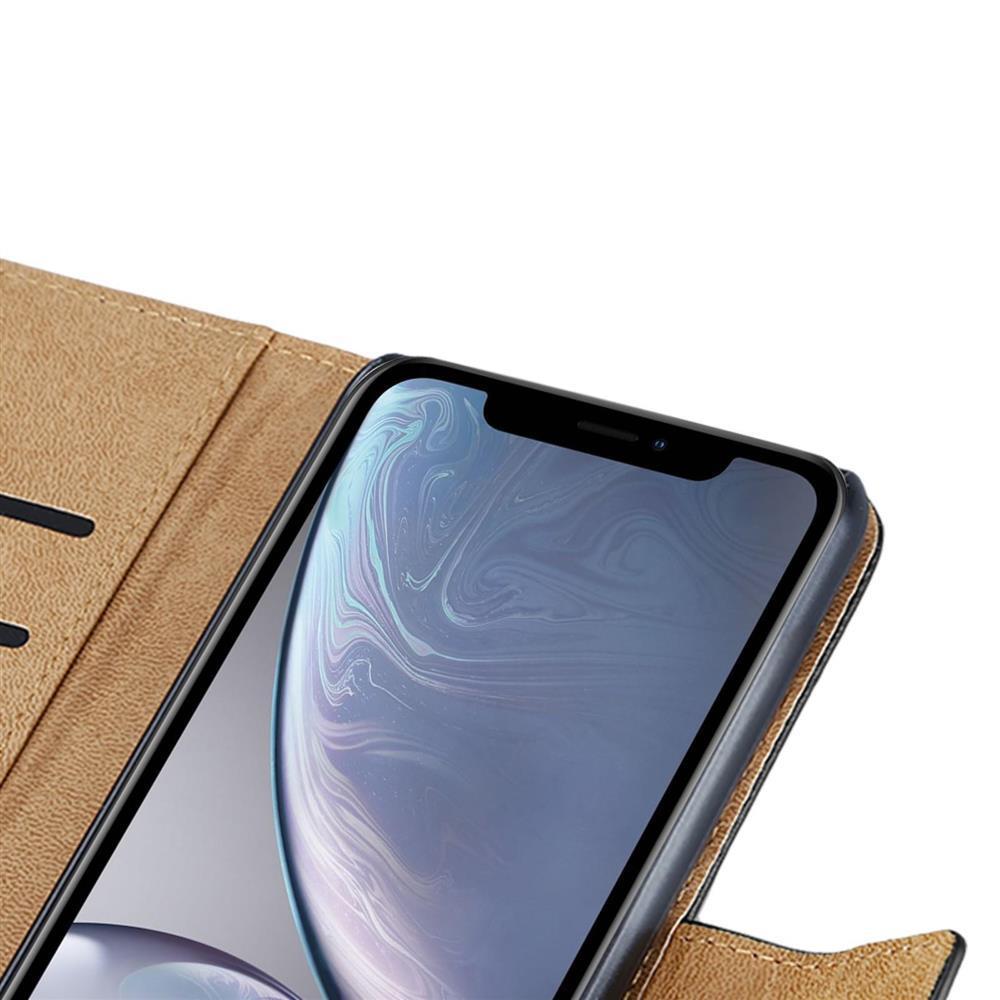 Wallet Case für Apple iPhone XR Genuine Split Echt Leder Tasche
