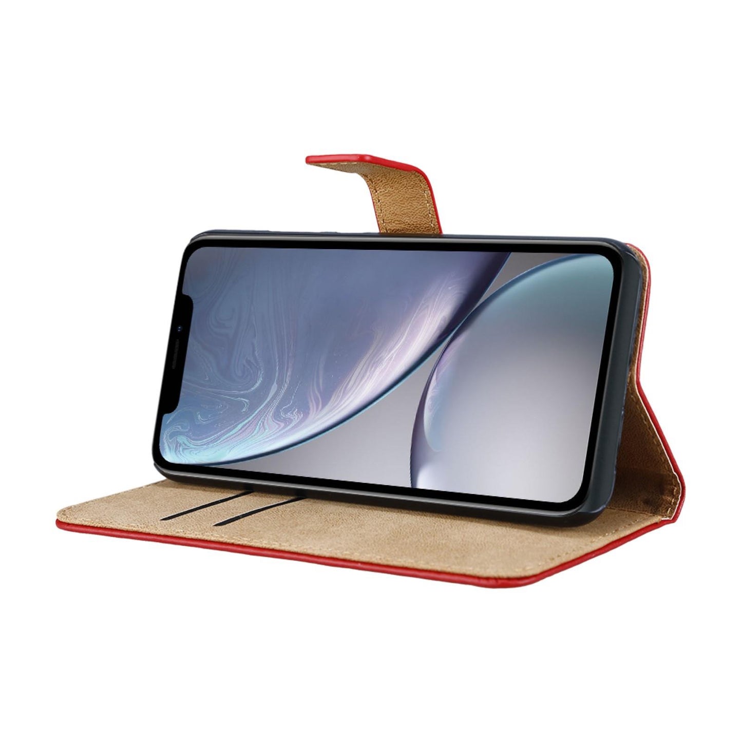 Wallet Case für Apple iPhone XR Genuine Split Echt Leder Tasche