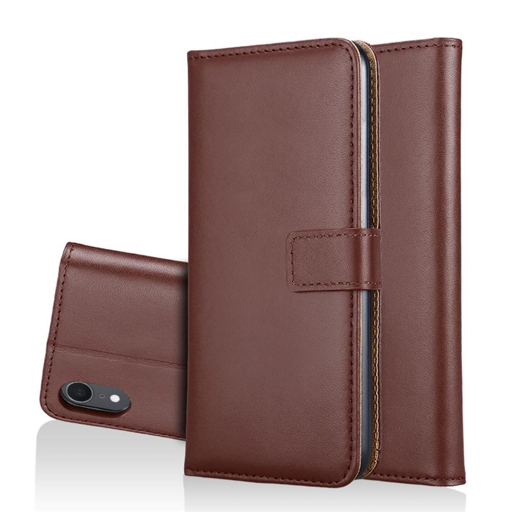 Wallet Case für Apple iPhone XR Genuine Split Echt Leder Tasche