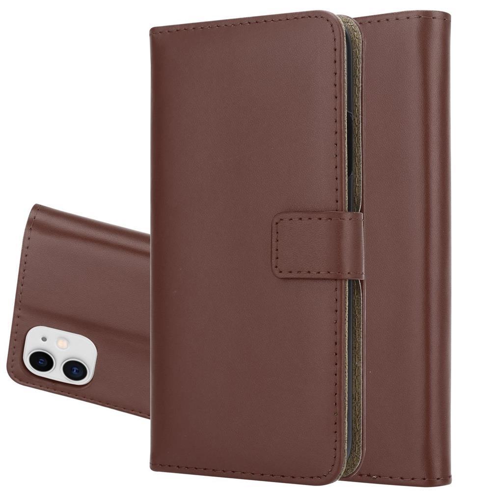 Wallet Case für Apple iPhone 11 Genuine Split Echt Leder Handy Tasche