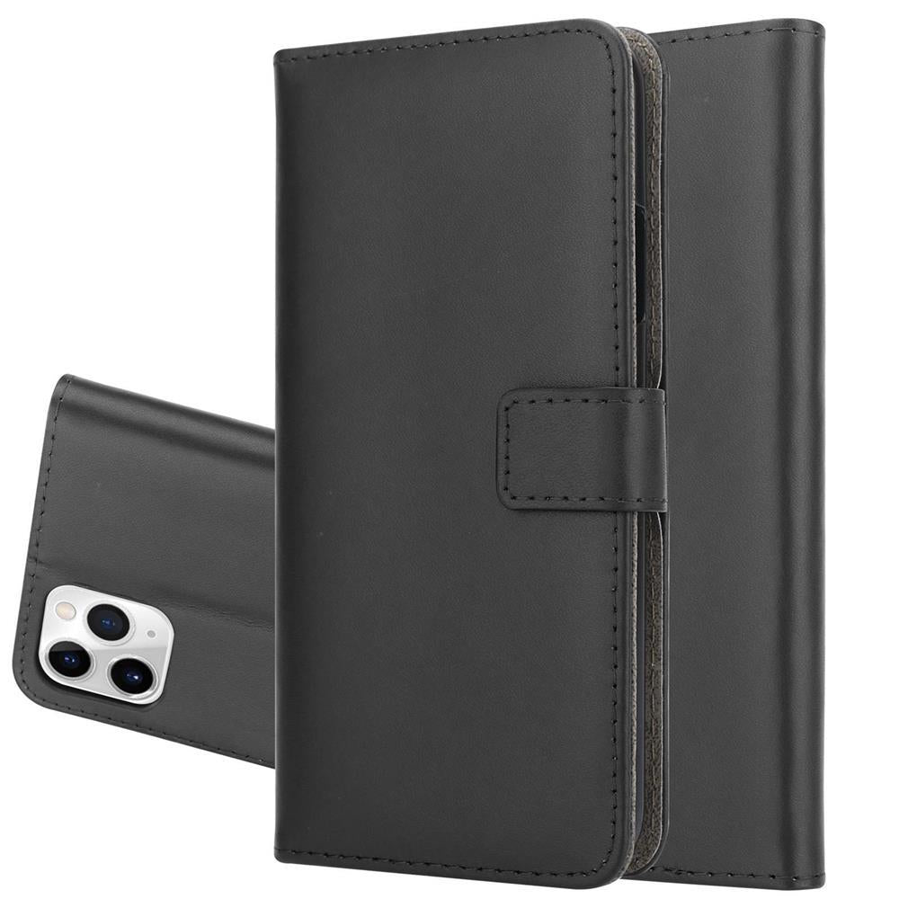 Wallet Case für Apple iPhone 11 PRO MAX Genuine Split Echt Leder Handy Tasche