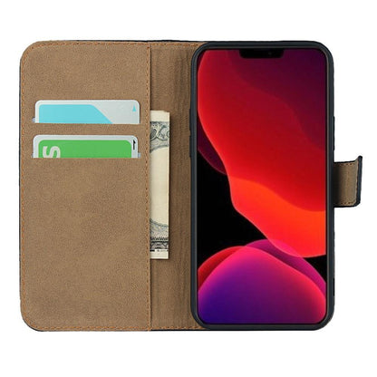 Wallet Case für Apple iPhone 12 MINI TPU Split Echt Leder Handy Tasche Klappetui