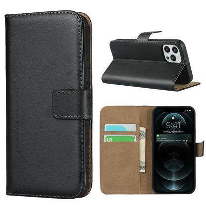 Wallet Case für Apple iPhone 12 12 PRO TPU Split Echt Leder Handy Tasche Hülle