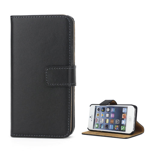 Wallet Case für Apple iPhone SE 5 5S Genuine Split Echt Leder