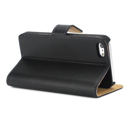 Wallet Case für Apple iPhone SE 5 5S Genuine Split Echt Leder