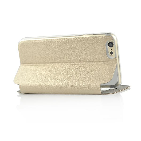 Wallet Case für Apple iPhone 6 6S Handy Tasche Window View Metal Slide Touch