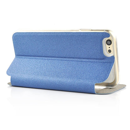 Wallet Case für Apple iPhone 6 6S Handy Tasche Window View Metal Slide Touch