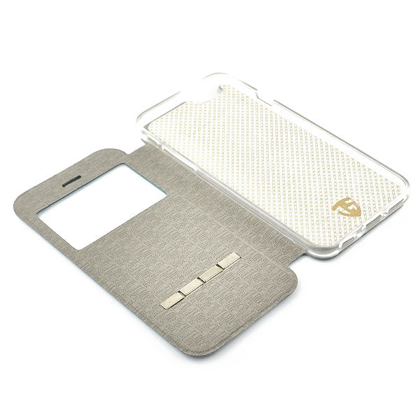 Wallet Case für Apple iPhone 6 6S Handy Tasche Window View Metal Slide Touch