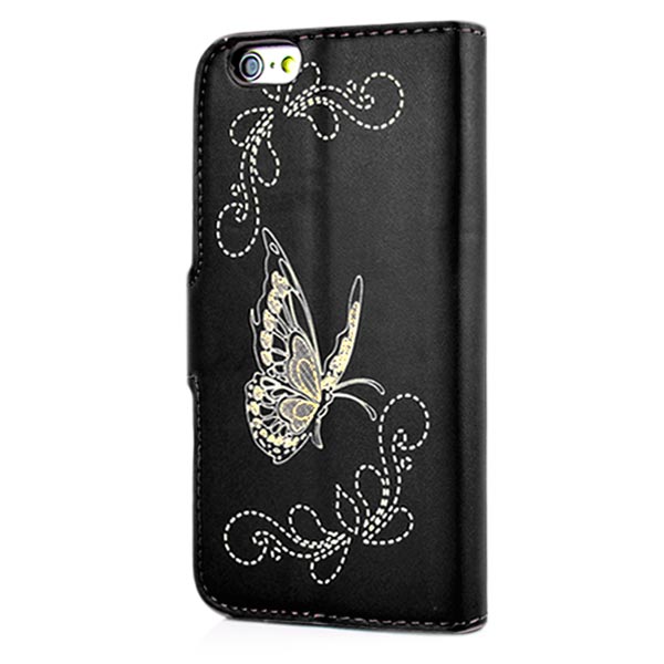 Wallet Case für Apple iPhone 6 6S Handy Tasche Butterfly Pattern