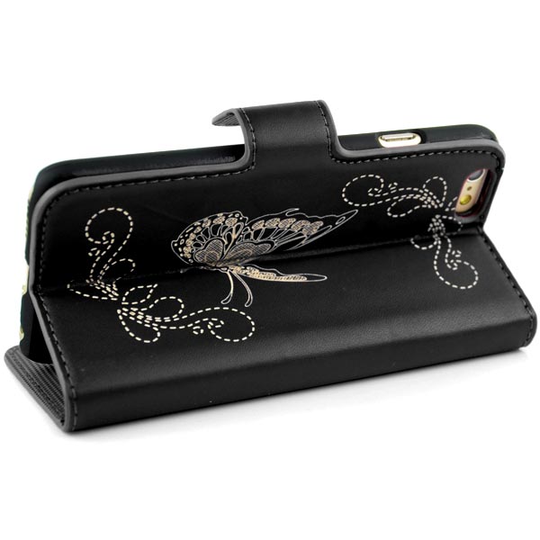 Wallet Case für Apple iPhone 6 6S Handy Tasche Butterfly Pattern