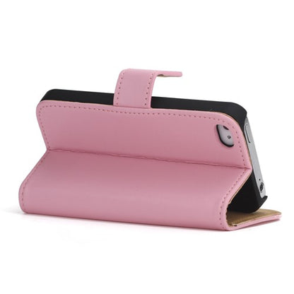Wallet Case für Apple iPhone 4 4S Genuine Split Echt Leder