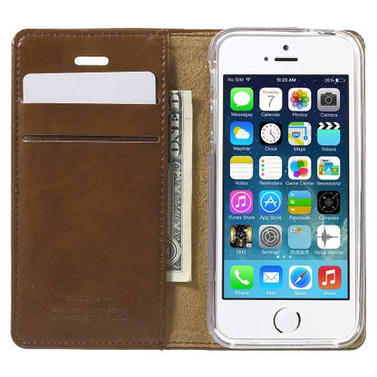 Wallet Case für Apple iPhone SE 5 5S Mercury GOOSPERY Blue Moon Book Etui