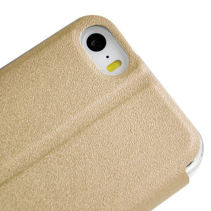 Wallet Case für Apple iPhone SE 5 5S Window View Metal Slide Touch