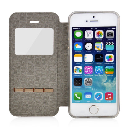 Wallet Case für Apple iPhone SE 5 5S Window View Metal Slide Touch