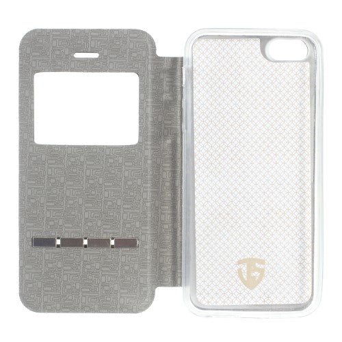 Wallet Case für Apple iPhone SE 5 5S Window View Metal Slide Touch