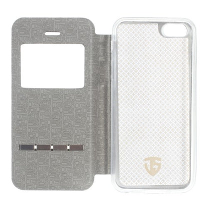 Wallet Case für Apple iPhone SE 5 5S Window View Metal Slide Touch