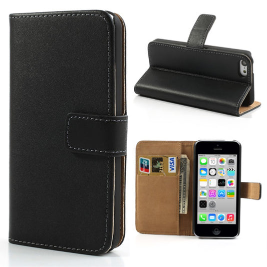 Wallet Case für Apple iPhone 5C Genuine Split Echt Leder